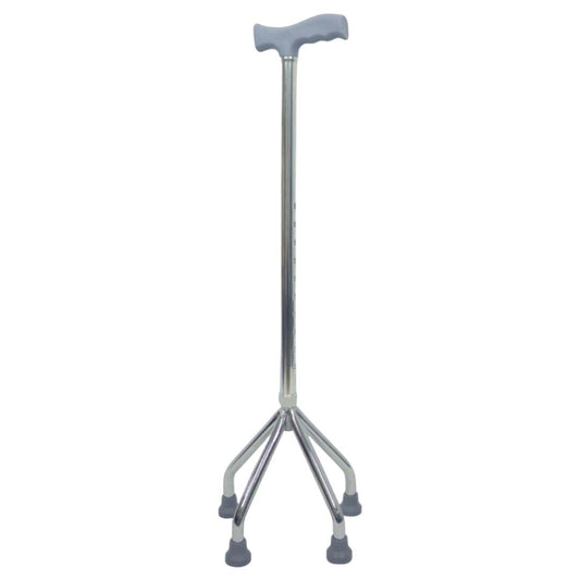 BASTON DE 4 PATAS ALTAS  MANGO T COLOR PLATA